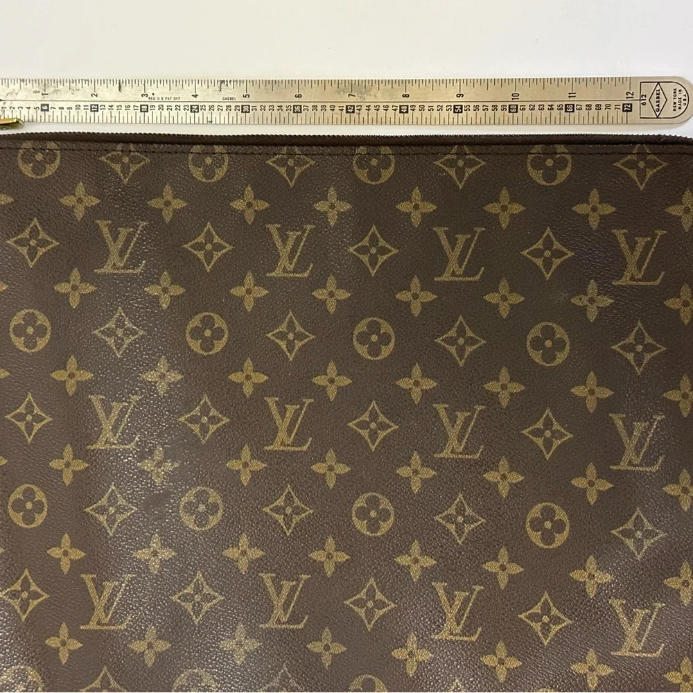 💯% Authentic LOUIS VUITTON Monogram Office Document Folio Zip Briefcase EUC